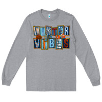 Heather Grey winter vibes Long Sleeve Tee - FaDigitalArtStudio