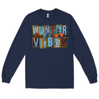 Navy winter vibes Long Sleeve Tee - FaDigitalArtStudio