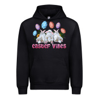 Black Easter Vibes with Bunny and Eggs Urban Hoodie - RanaPortraitStore