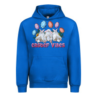 Cobalt Easter Vibes with Bunny and Eggs Urban Hoodie - RanaPortraitStore
