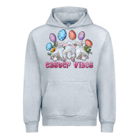 Heather Grey Easter Vibes with Bunny and Eggs Urban Hoodie - RanaPortraitStore