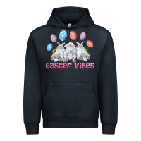 Navy Easter Vibes with Bunny and Eggs Urban Hoodie - RanaPortraitStore