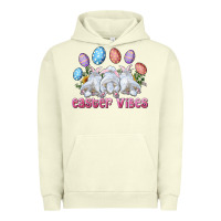 Pigment Pistachio Easter Vibes with Bunny and Eggs Urban Hoodie - RanaPortraitStore