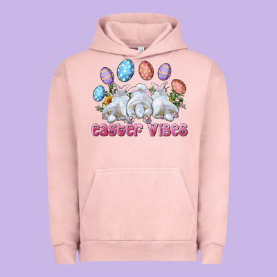 Easter Vibes With Bunny And Eggs Urban Hoodie Designed By Ranaportraitstore