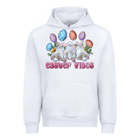 White Easter Vibes with Bunny and Eggs Urban Hoodie - RanaPortraitStore