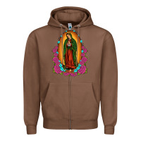 Chestnut our lady of guadalupe Zipper Hoodie - JahusDesignShop