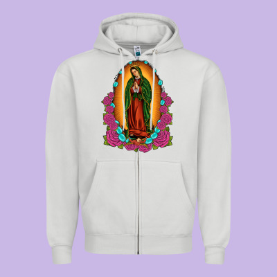 Our Lady Of Guadalupe Zipper Hoodie Designed By Jahusdesignshop