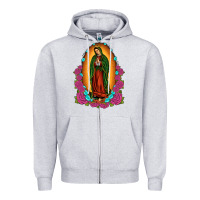Heather Grey our lady of guadalupe Zipper Hoodie - JahusDesignShop