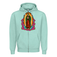 Seafoam our lady of guadalupe Zipper Hoodie - JahusDesignShop