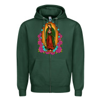 Sports Green our lady of guadalupe Zipper Hoodie - JahusDesignShop