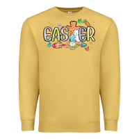 Antique Gold easter cross with bunny Premium Sweatshirt - MaliasSmallBusiness
