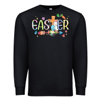Black easter cross with bunny Premium Sweatshirt - MaliasSmallBusiness