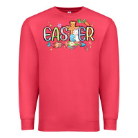 Cardinal easter cross with bunny Premium Sweatshirt - MaliasSmallBusiness