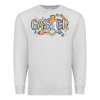 Dove Grey easter cross with bunny Premium Sweatshirt - MaliasSmallBusiness