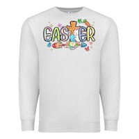 Oatmeal Heather easter cross with bunny Premium Sweatshirt - MaliasSmallBusiness
