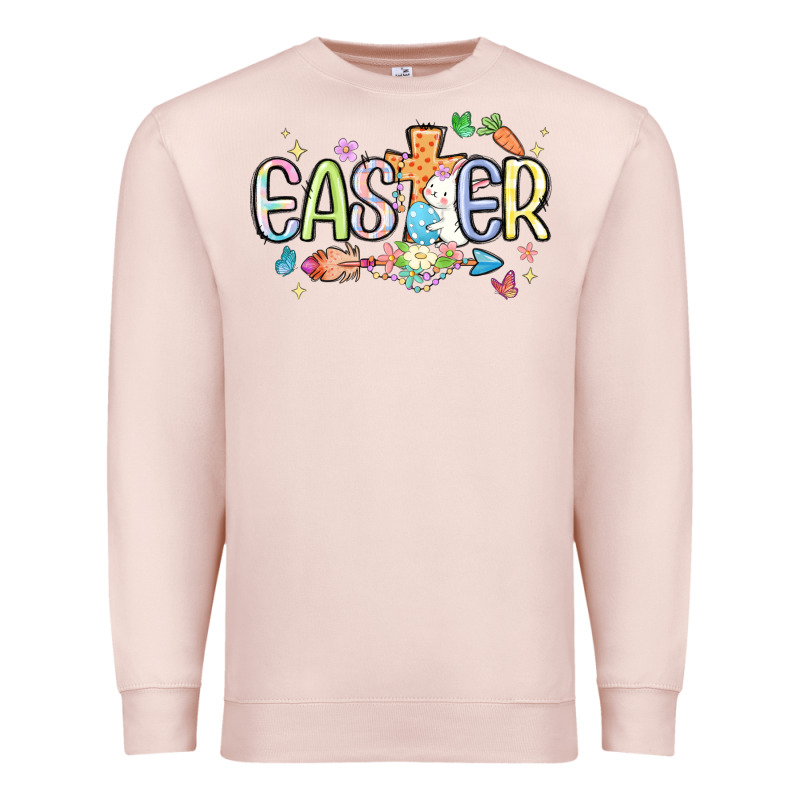 Easter Cross With Bunny Premium Sweatshirt by MaliasSmallBusiness | Teevron