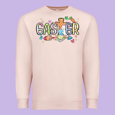 Easter Cross With Bunny Premium Sweatshirt Designed By Maliassmallbusiness