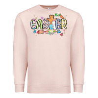 Pale Pink easter cross with bunny Premium Sweatshirt - MaliasSmallBusiness