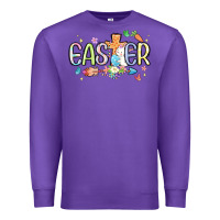 Purple easter cross with bunny Premium Sweatshirt - MaliasSmallBusiness