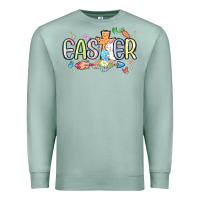 Seafoam easter cross with bunny Premium Sweatshirt - MaliasSmallBusiness