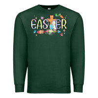 Sports Green easter cross with bunny Premium Sweatshirt - MaliasSmallBusiness