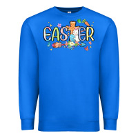 True Royal easter cross with bunny Premium Sweatshirt - MaliasSmallBusiness