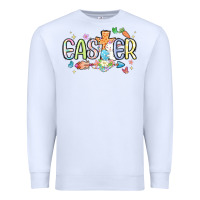 White easter cross with bunny Premium Sweatshirt - MaliasSmallBusiness