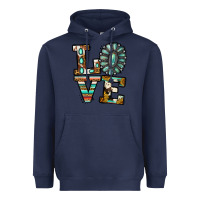 Navy Turquoise Love Heavyweight Hoodie - Jasminsmagicworld