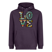 Plum Turquoise Love Heavyweight Hoodie - Jasminsmagicworld