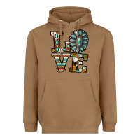 Toasted Coconut Turquoise Love Heavyweight Hoodie - Jasminsmagicworld