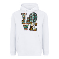 White Turquoise Love Heavyweight Hoodie - Jasminsmagicworld