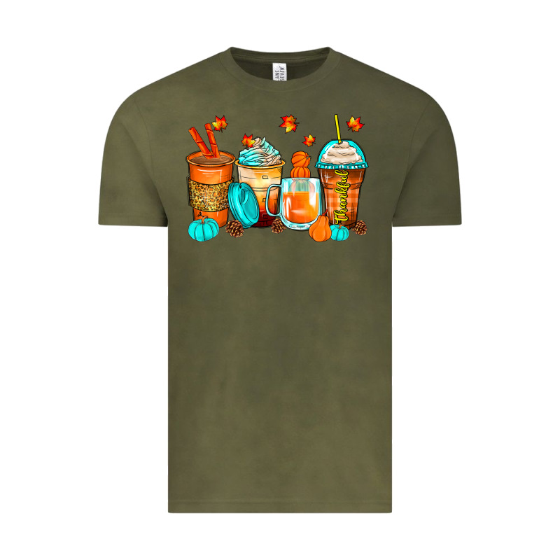 Thankful Coffee Cups Vintage Tee by Zillion Design Studio | Teevron