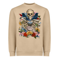 Mushroom Flower Boho Skull Skeleton Heavyweight Sweatshirt - RanaPortraitStore