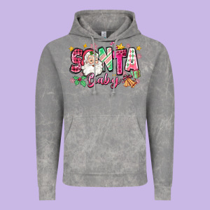Pink Santa Baby Christmas Vintage Hoodie Designed By Zillion Design Studio