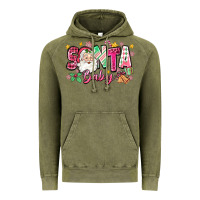 Vintage Olive pink santa baby christmas Vintage Hoodie - Zillion Design Studio