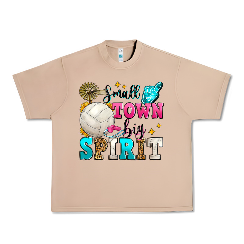 Small Town Big Spirit Volleyball Urban Heavy Tee by Zillion Design Studio | Teevron