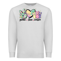 Dove Grey peace love peeps Premium Sweatshirt - MaliasSmallBusiness