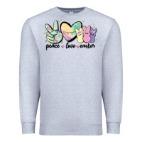 Heather Grey peace love peeps Premium Sweatshirt - MaliasSmallBusiness