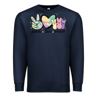Navy peace love peeps Premium Sweatshirt - MaliasSmallBusiness