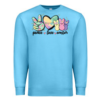 Ocean Blue peace love peeps Premium Sweatshirt - MaliasSmallBusiness