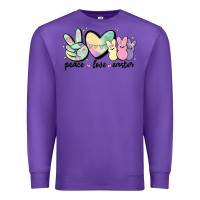 Purple peace love peeps Premium Sweatshirt - MaliasSmallBusiness