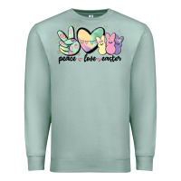 Seafoam peace love peeps Premium Sweatshirt - MaliasSmallBusiness