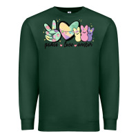 Sports Green peace love peeps Premium Sweatshirt - MaliasSmallBusiness