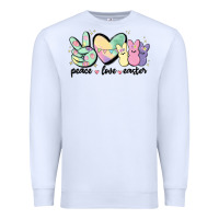 White peace love peeps Premium Sweatshirt - MaliasSmallBusiness