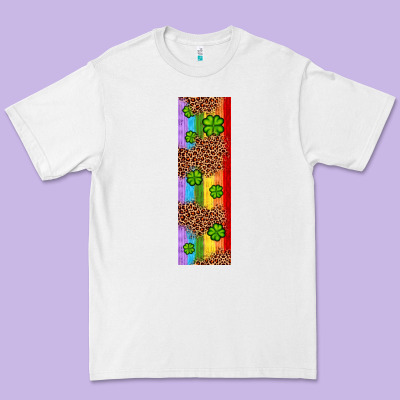 St. Patrick's Day Western Shamrock Leopard Rainbow Premium Tee Designed By Artiststas