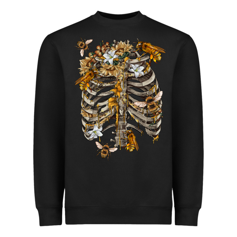 Flower Rib Cage Bees Heavyweight Sweatshirt by RanaPortraitStore | Teevron