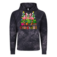 Cloud Black merry christmas flamingo Vintage Hoodie - Zillion Design Studio