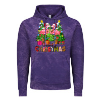 Cloud Purple merry christmas flamingo Vintage Hoodie - Zillion Design Studio