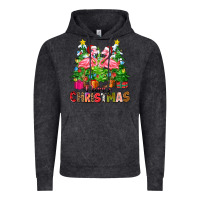 Vintage Black merry christmas flamingo Vintage Hoodie - Zillion Design Studio