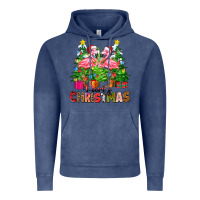 Vintage Denim merry christmas flamingo Vintage Hoodie - Zillion Design Studio